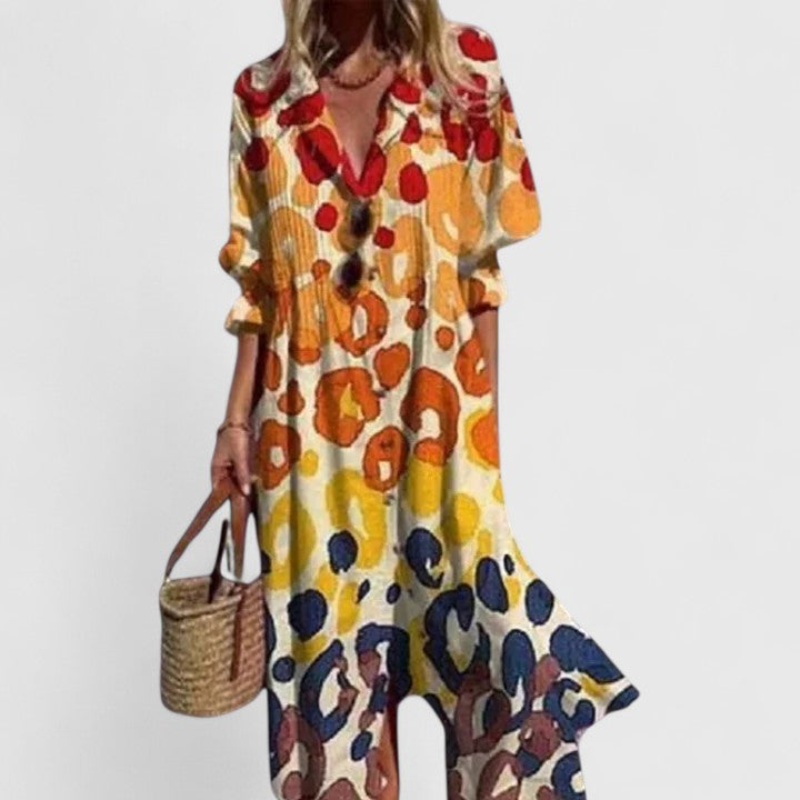 Women's Boho Maxi Dress | Botanical Long Sleeve