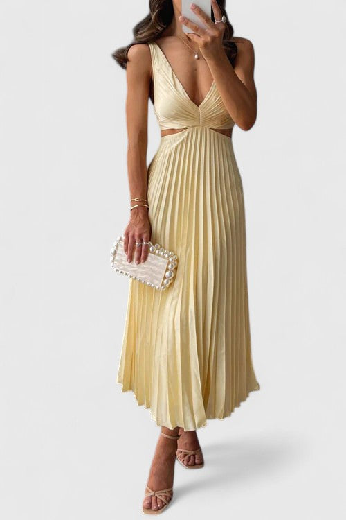 Women's Wedding Guest Dress | Sleeveless Pleated
