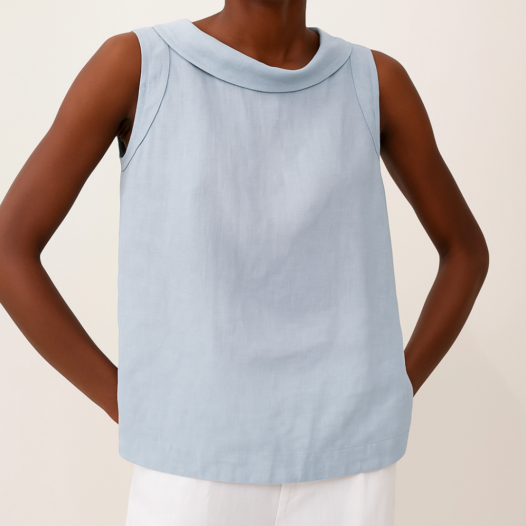Women's Blouse | Sleeveless Roll Collar