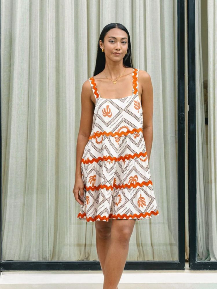 Women's Mini Sundress | Tiered Square Neck