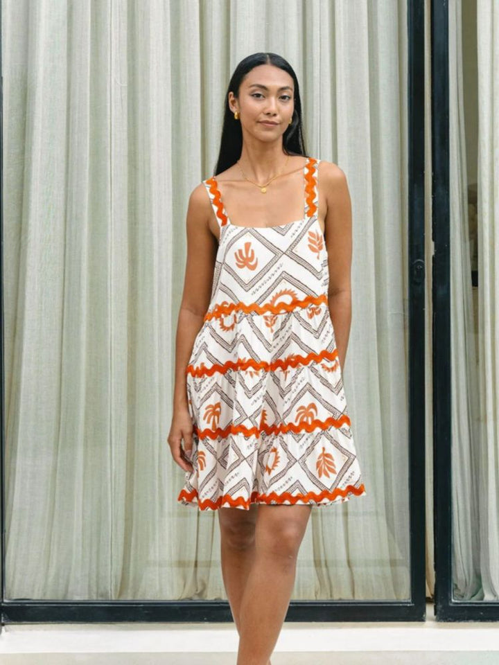 Women's Mini Sundress | Tiered Square Neck