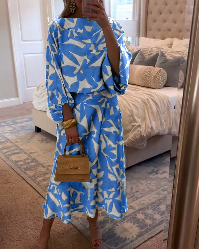 Women's Two-Piece Set  | Top and Midi Length Skirt