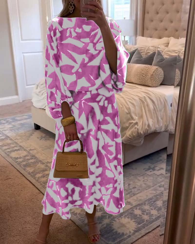 Women's Two-Piece Set  | Top and Midi Length Skirt