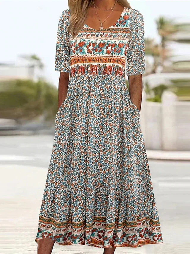 Women’s Dress | Boho Print Midi