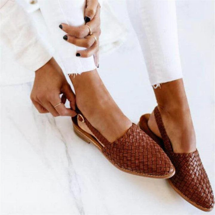 Loafers For Women | Woven Slingback Closed Toe
