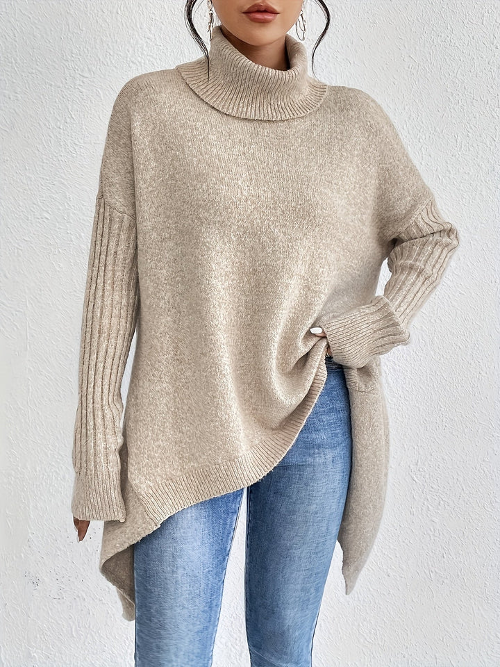 Women’s Sweater | Turtleneck Asymmetric Knit