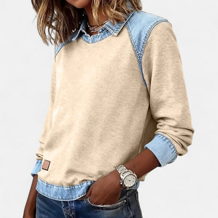 Women's Sweater | Layered Collar Detail