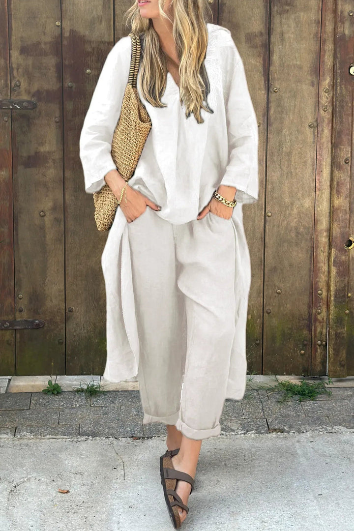 Women's Two-Piece Set  | Loose Fit Top Wide Pants