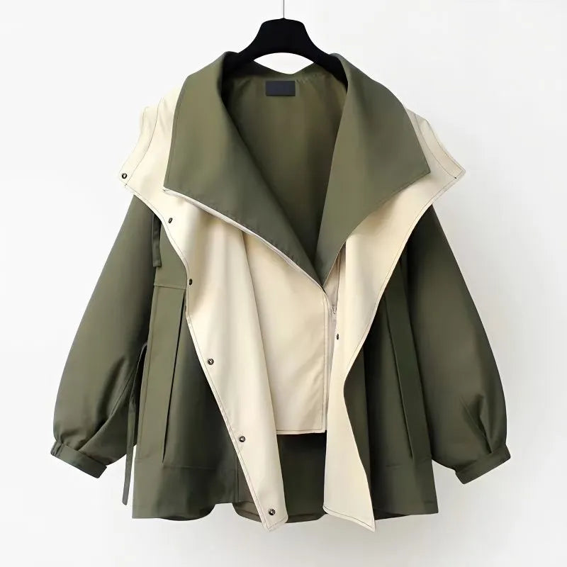 Women's Windbreaker Jacket | Snap-button Closure Details