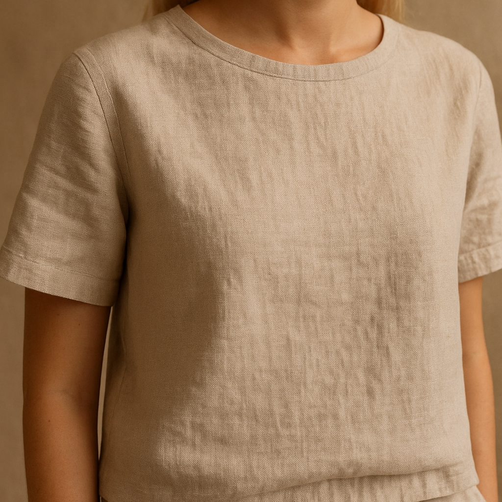 Women's Two-Piece Set | Short Sleeve Top Tapered Pants