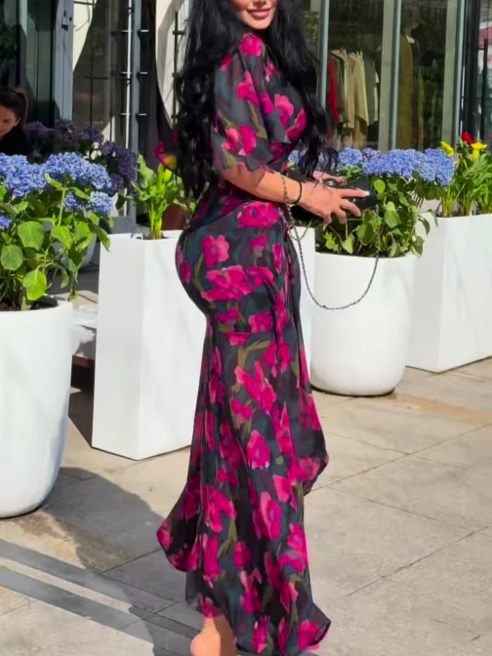 Women’s Dress | Retro Floral Wrap Maxi