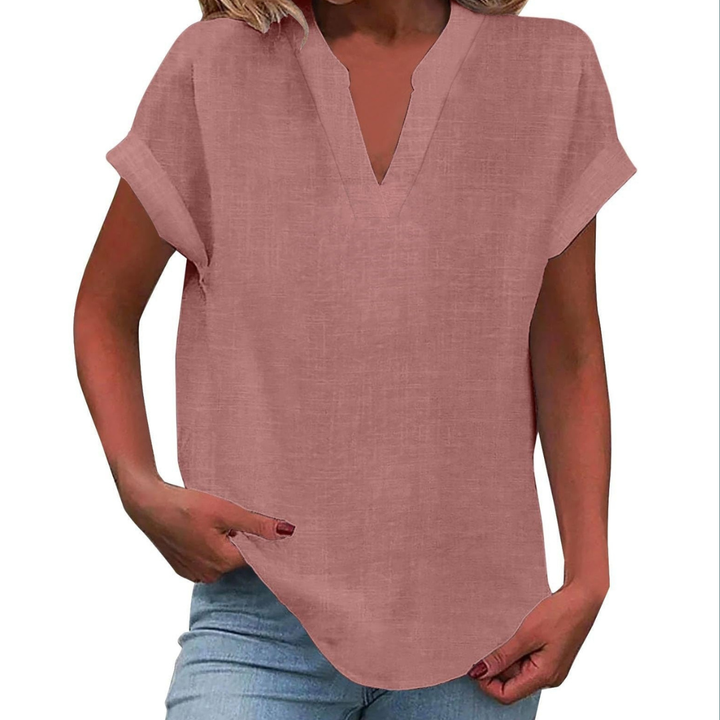 Women’s Blouse | V Neck Short Sleeve