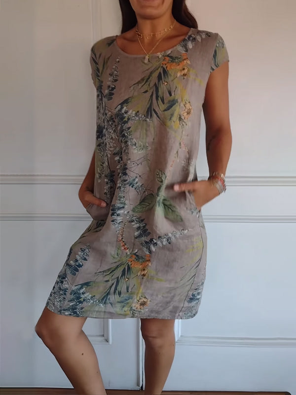Women's Dress | Botanical Print Shift Mini