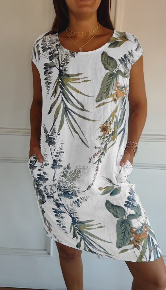 Women's Dress | Botanical Print Shift Mini