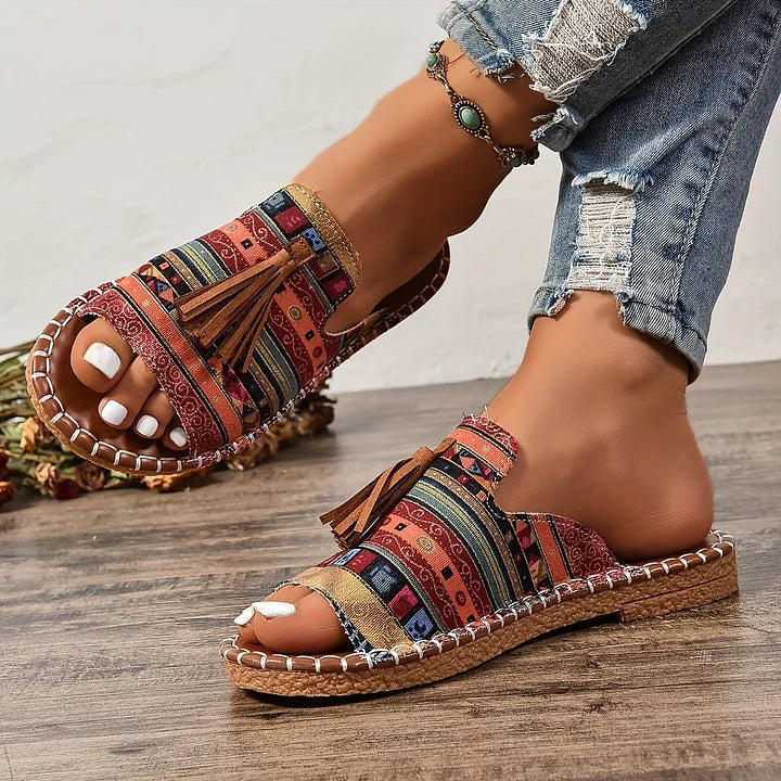 Sandals For Women | Open Toe Tassel Slide