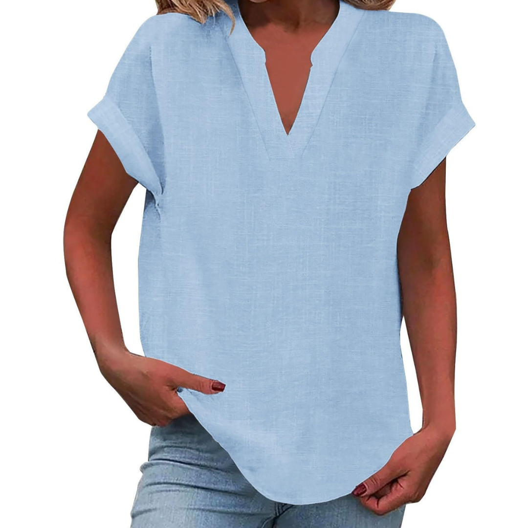 Women’s Blouse | V Neck Short Sleeve