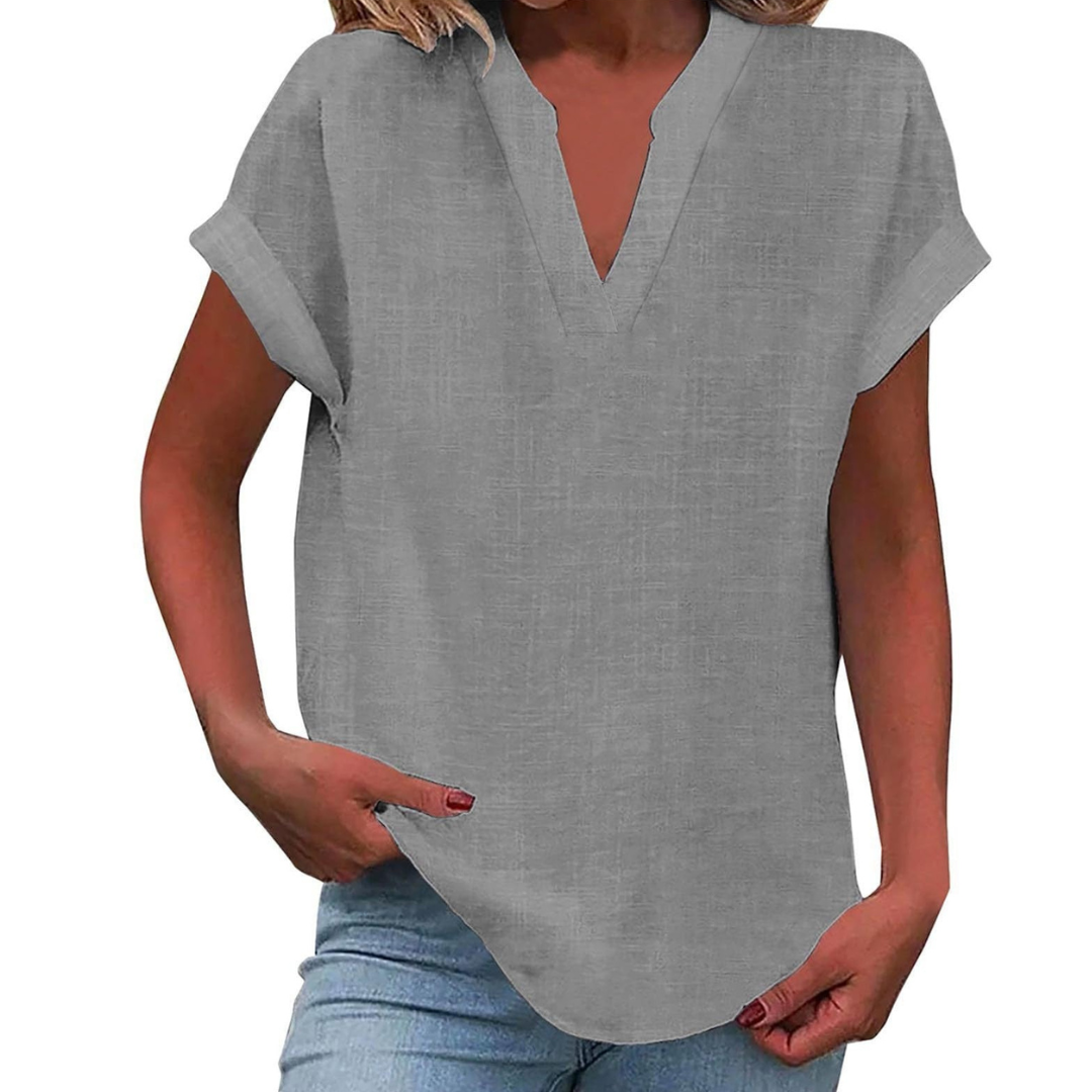 Women’s Blouse | V Neck Short Sleeve