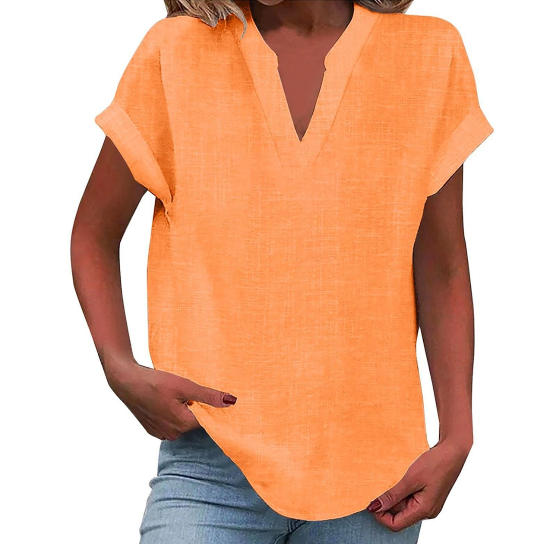 Women’s Blouse | V Neck Short Sleeve