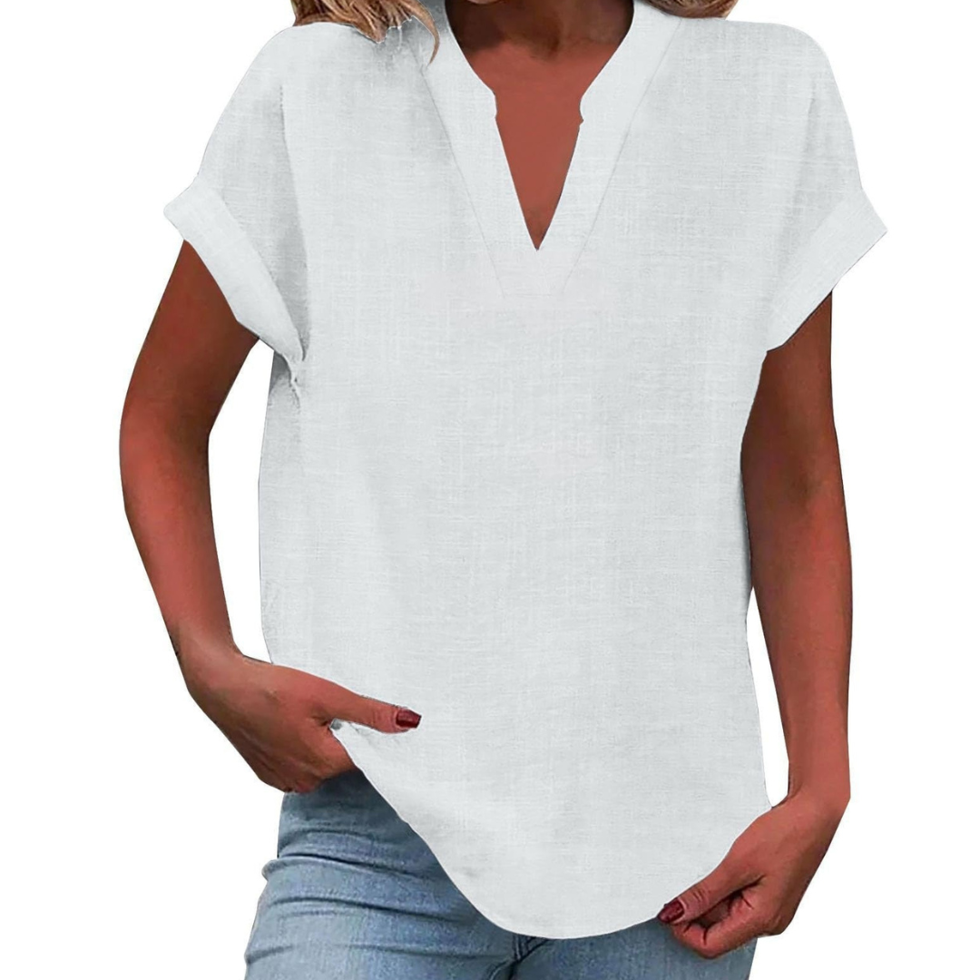 Women’s Blouse | V Neck Short Sleeve