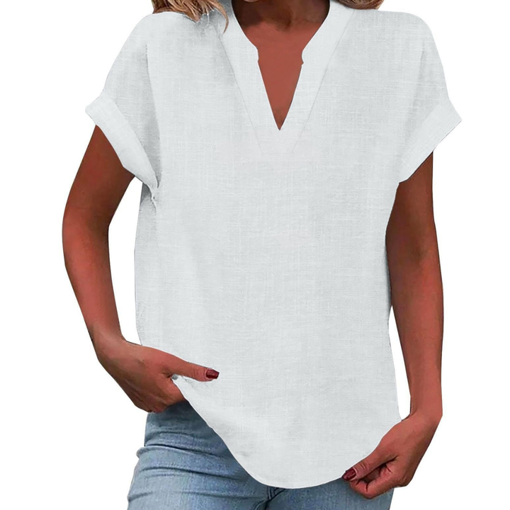 Women’s Blouse | V Neck Short Sleeve