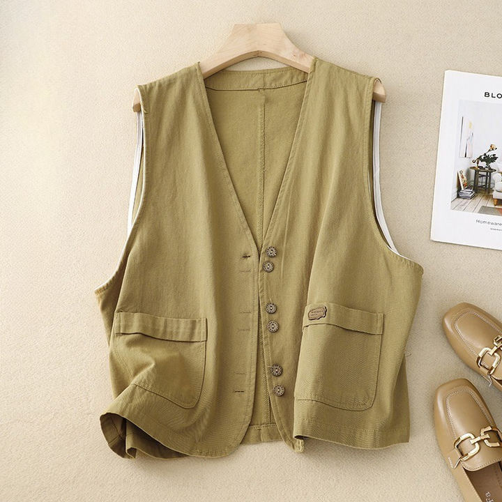 Women’s Vest | Button Front Pocket