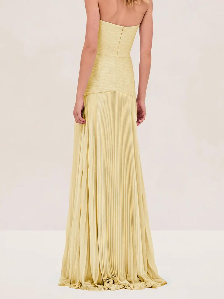 Women's Maxi Sundress | Strapless Pleated