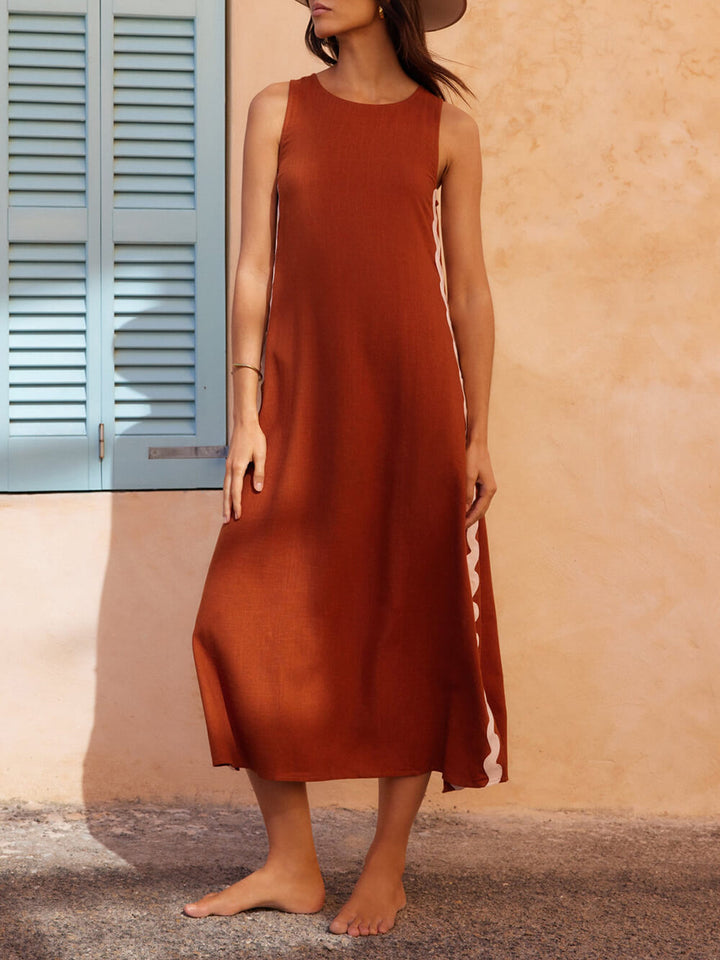 Women's Midi Sundress | Striped Side Slit
