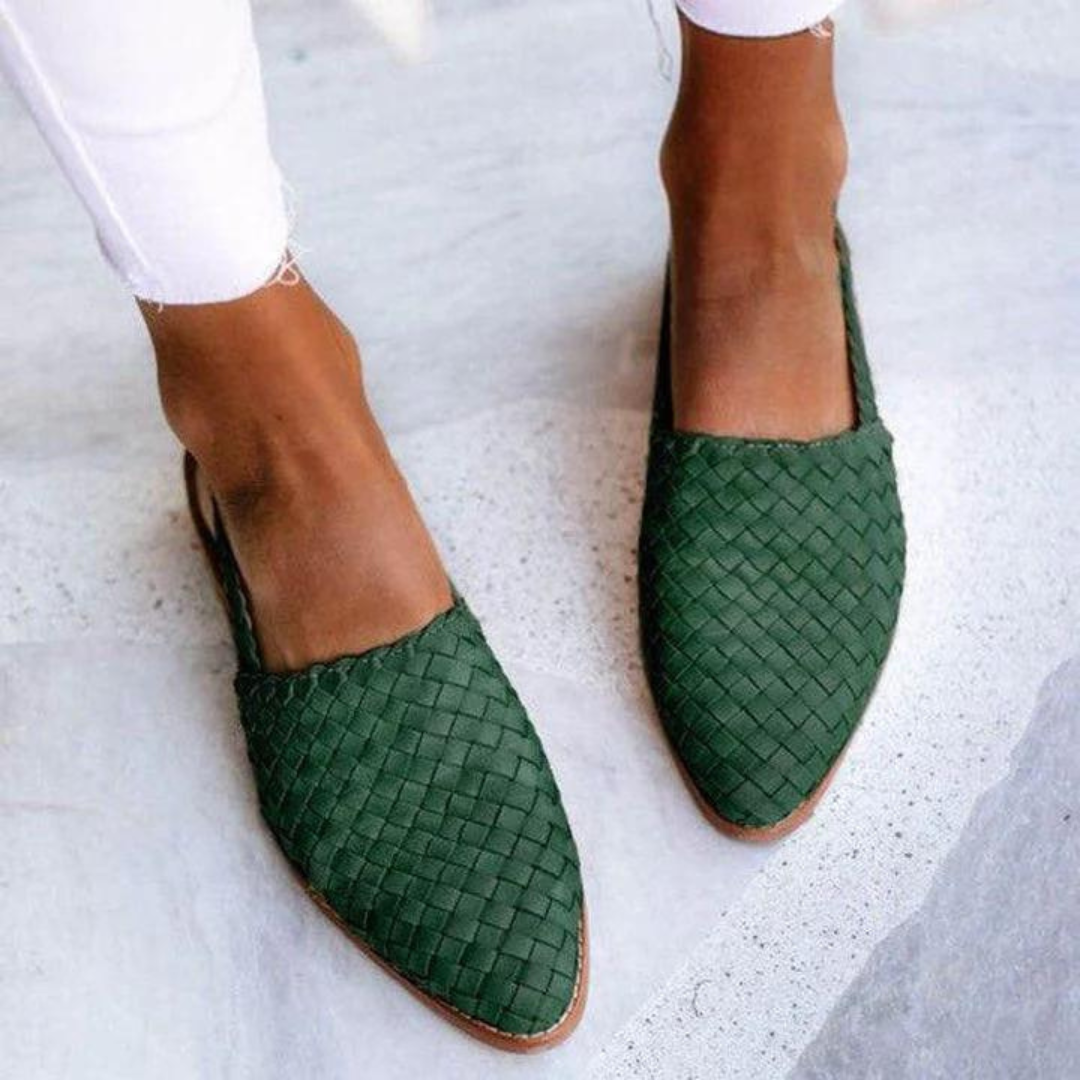 Loafers For Women | Woven Slingback Closed Toe