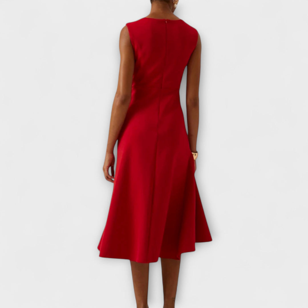 Women's Dress | Ruffle Hem Wrap Detail Midi