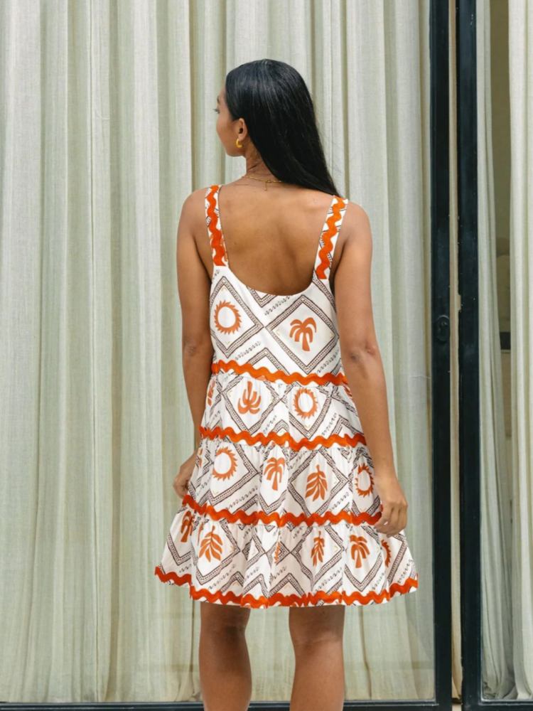 Women's Mini Sundress | Tiered Square Neck