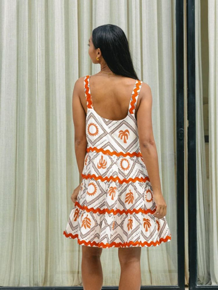 Women's Mini Sundress | Tiered Square Neck