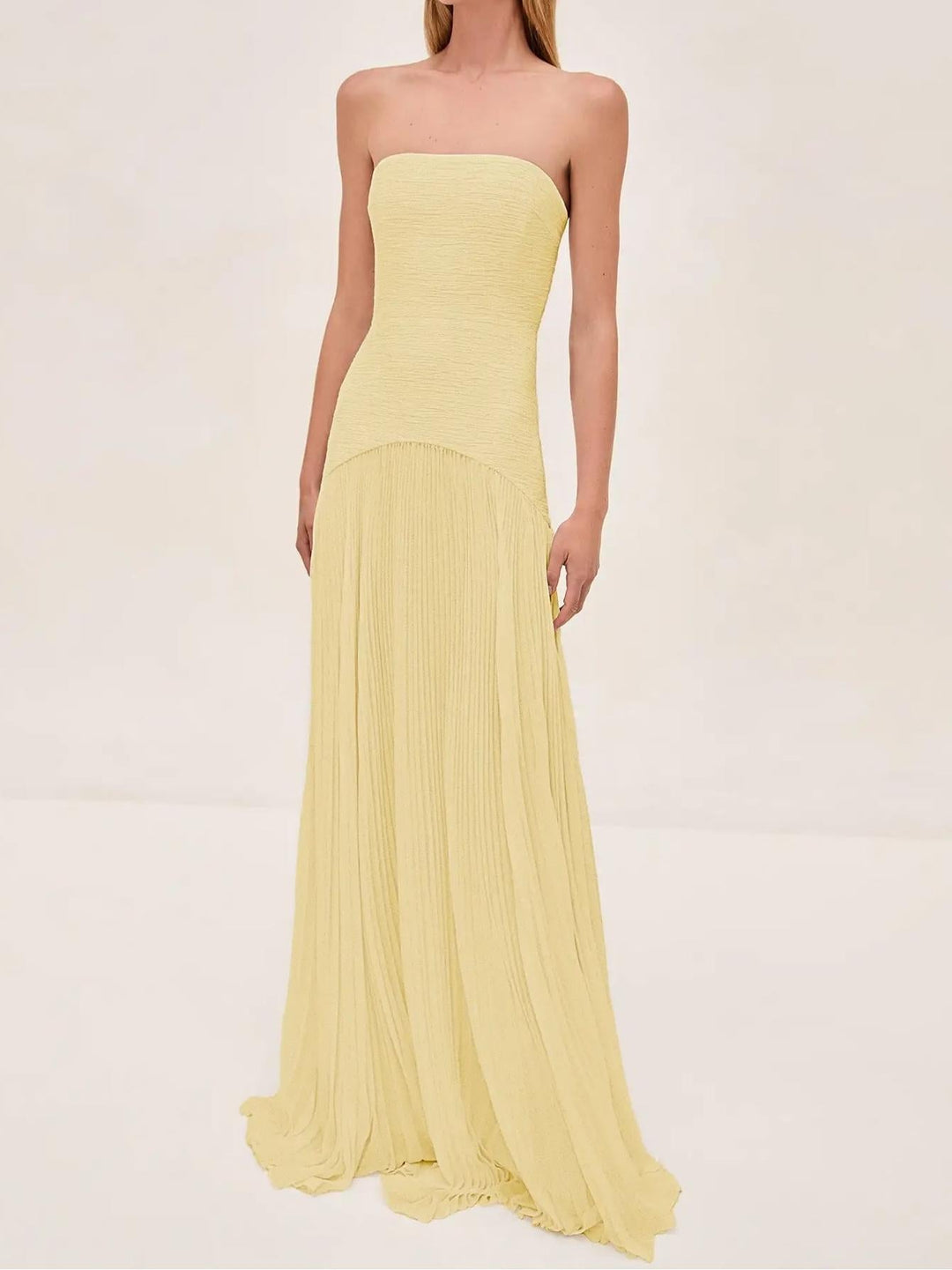 Women's Maxi Sundress | Strapless Pleated