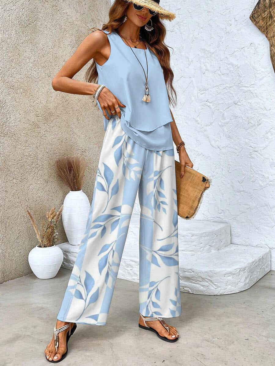 Women's Two-Piece Set | Matching Top and Pants