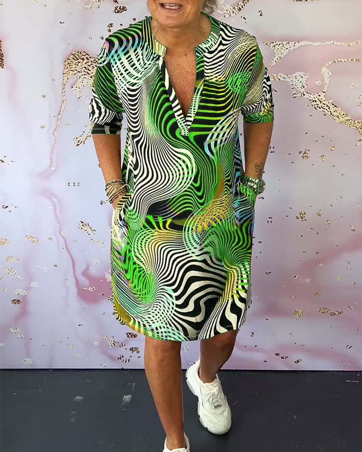 Women’s Dress | Colorful V-Neck Mini