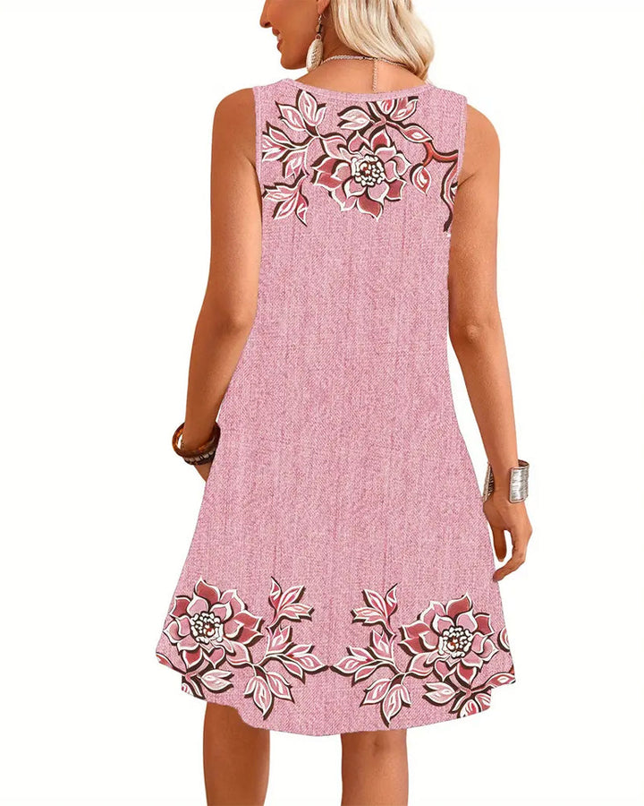 Women’s Dress | Sleeveless Floral Button
