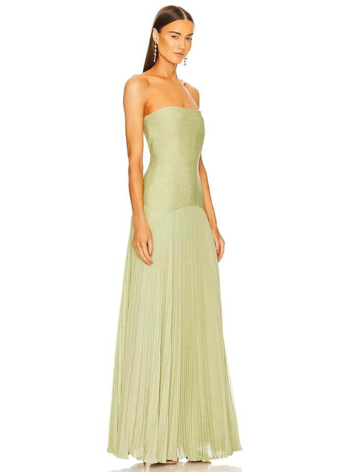 Women's Maxi Sundress | Strapless Pleated