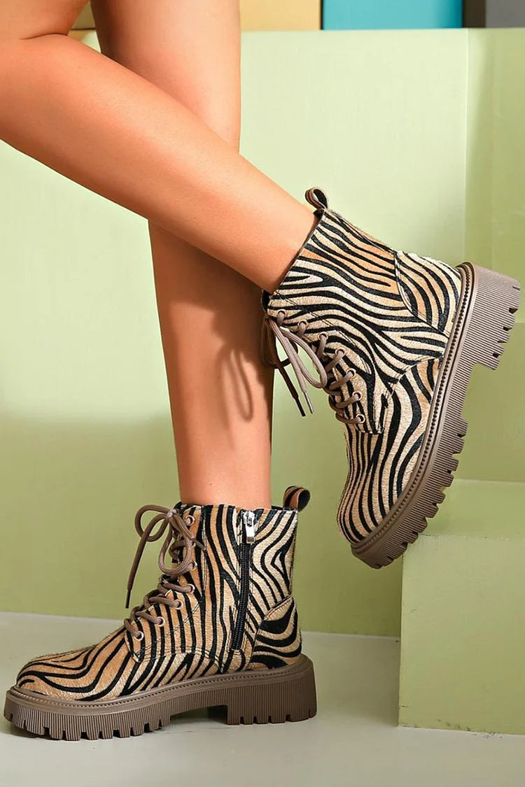 Boots for Women | Ankle-height Animal Print
