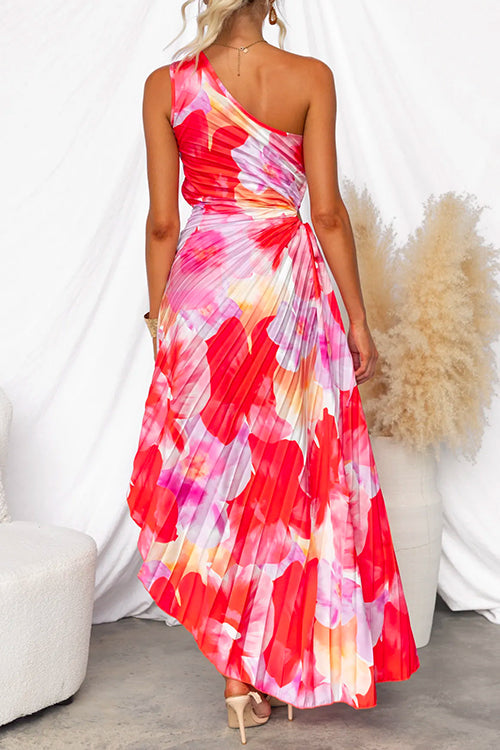 Women's Wedding Guest Maxi Dress | Pleated Floral