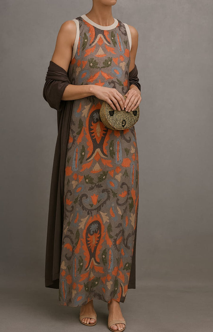 Women’s Dress | Matching Open Front Coat Maxi