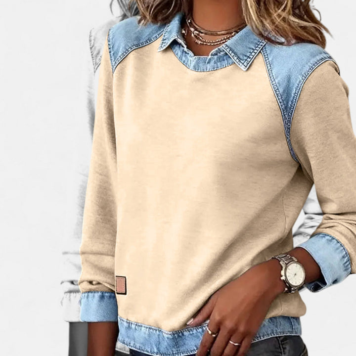Women's Sweater | Layered Collar Detail