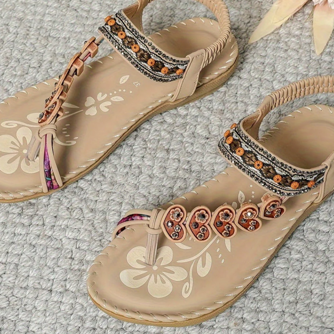 Sandals For Women | Decorative Strap Flat Sole Design