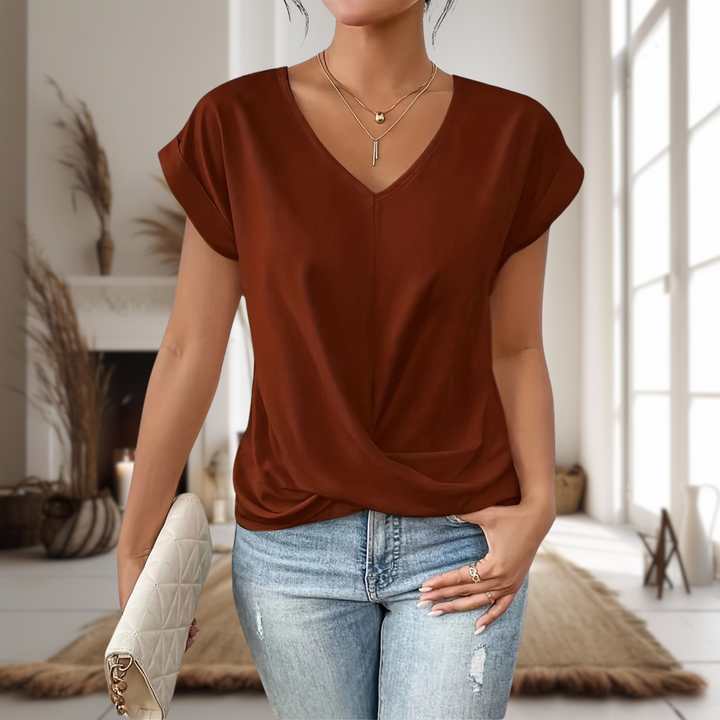 Women's Blouse | V-Neck Twist Front