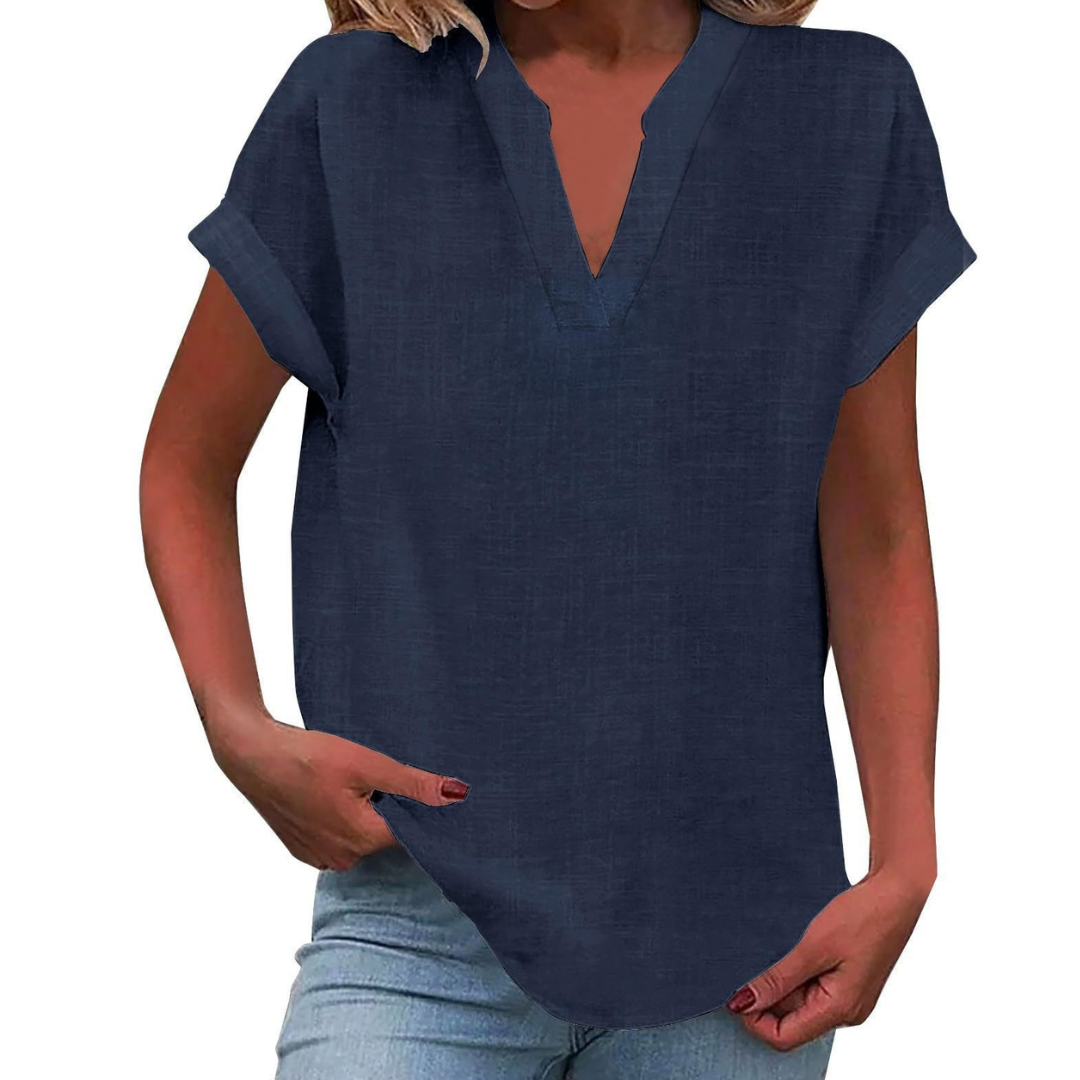 Women’s Blouse | V Neck Short Sleeve