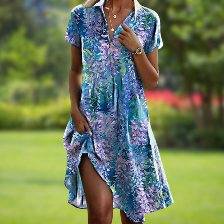 Women's Boho Midi Dress | Short Sleeve