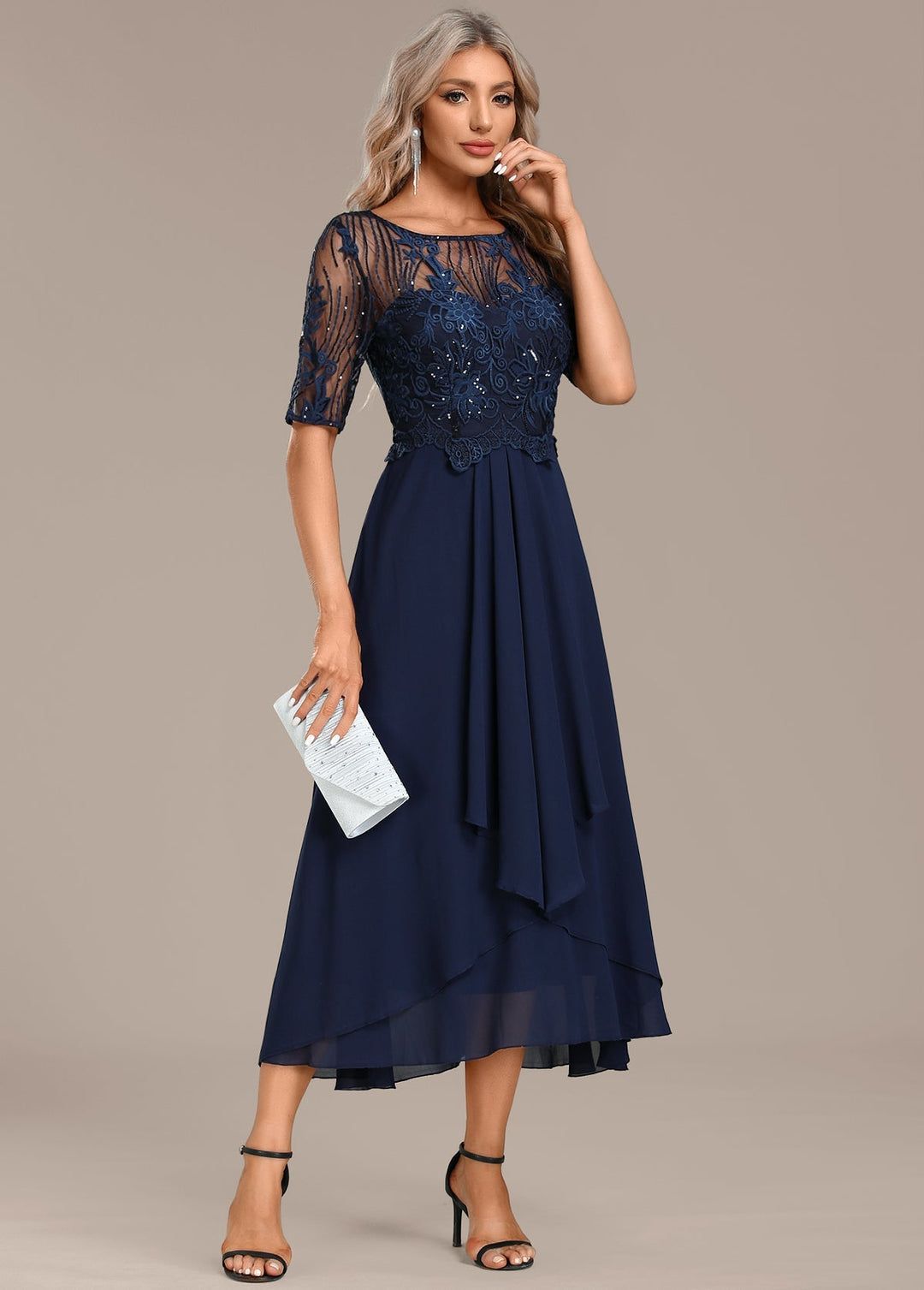 Women’s Dress | Lace Panel Midi
