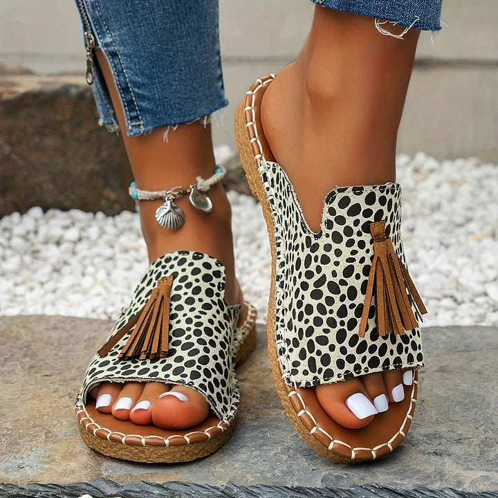 Sandals For Women | Open Toe Tassel Slide
