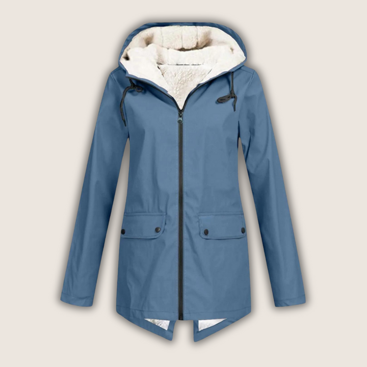 Women's Winter Jacket | Longline Hooded Flap Pockets