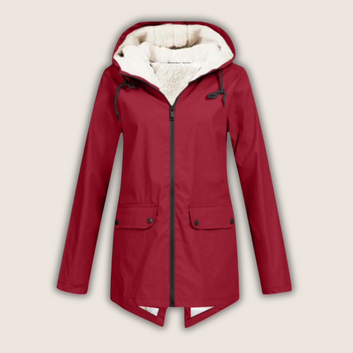 Women's Winter Jacket | Longline Hooded Flap Pockets