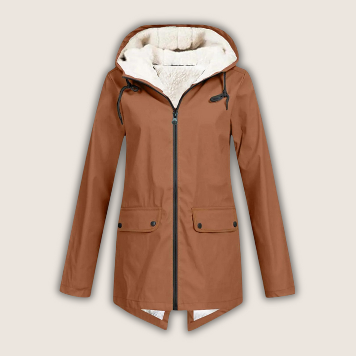 Women's Winter Jacket | Longline Hooded Flap Pockets