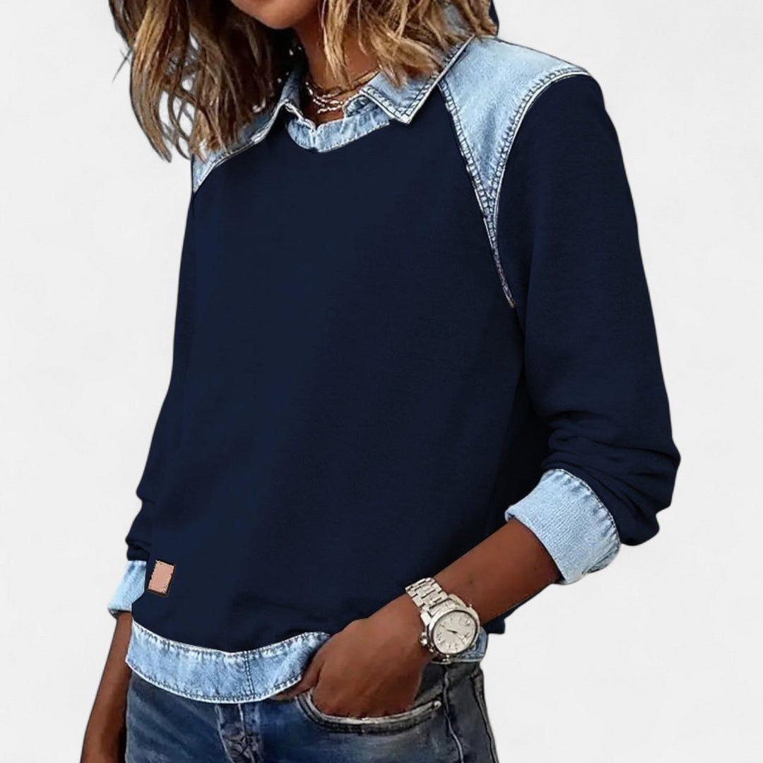 Women's Sweater | Layered Collar Detail